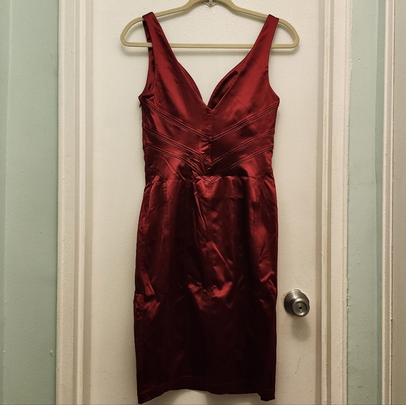 NWT David Meister Red Bodycon Cocktail Dress Size 12 - Picture 2 of 9